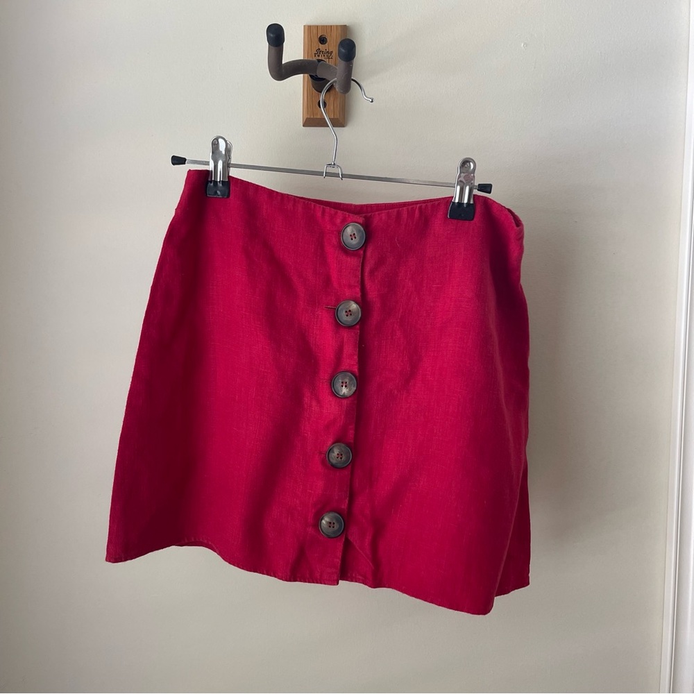 Reformation Cherry Button-Front A-Line Skirt - image 1
